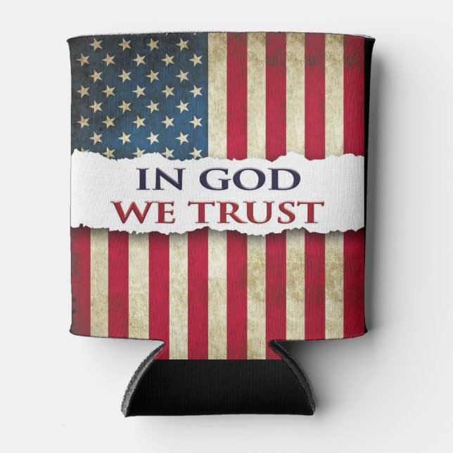 Enfriador De Latas En Dios confiamos, la fe, la libertad y la herenci (Anverso)