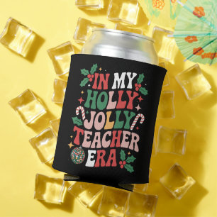 Enfriador De Latas En mi era de profesora alegre de Navidad Holly