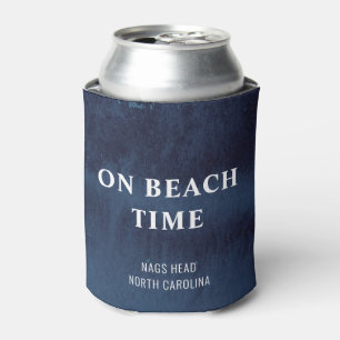 ENFRIADOR DE LATAS EN TIEMPO DE PLAYA COLOR DE AGUA NAVY TYPOGRAPHY
