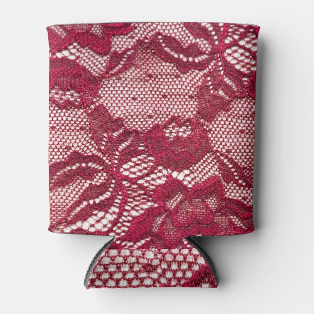 Enfriador De Latas Encaje rojo: tela de jacquard elástica. (Anverso)