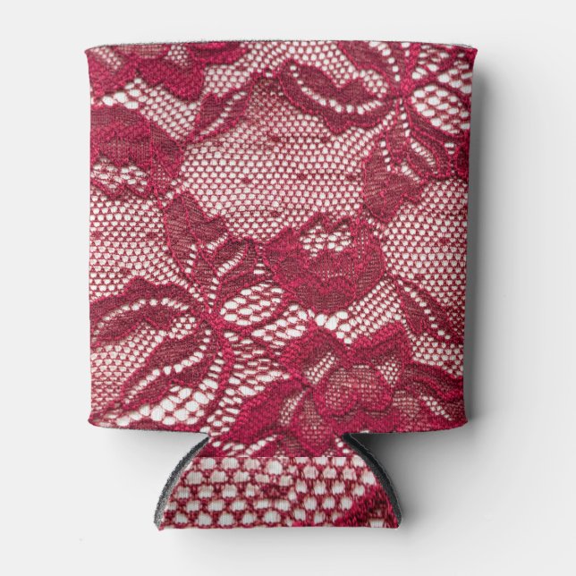Enfriador De Latas Encaje rojo: tela de jacquard elástica. (Anverso)
