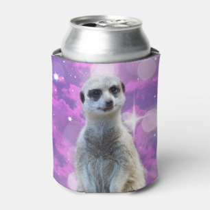 Enfriador De Latas Encanto deslumbrante: Meerkat con fondo de color r