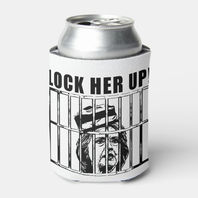 Enfriador De Latas Enciende a Hillary Clinton Can Coozie (Lata Anverso)