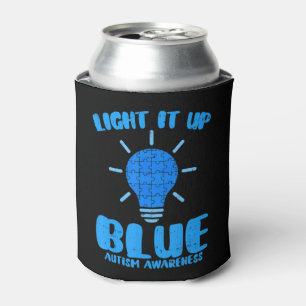 Enfriador De Latas Enciende la luz azul Funny Puzzle Piece Autism Awa