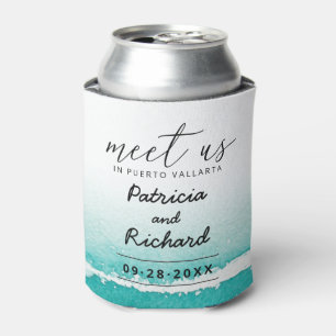 Enfriador De Latas Encuentranos en la boda de destino Teal Save The D
