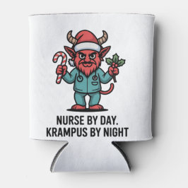 Enfriador De Latas Enfermera de día, Krampus de noche, Enfermera 