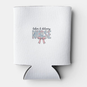 Enfriador De Latas Enfermera de Labor y Parto Lazo Floral Camiseta Vi
