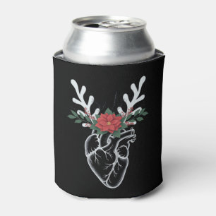 Enfriador De Latas Enfermera de Navidad Corazón Anatomía Reno Corazón