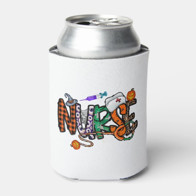 Enfriador De Latas Enfermera Halloween (Lata Anverso)