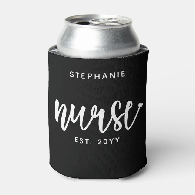 Enfriador De Latas Enfermera personalizado de Typografía Ésa Enfermer (Lata Anverso)