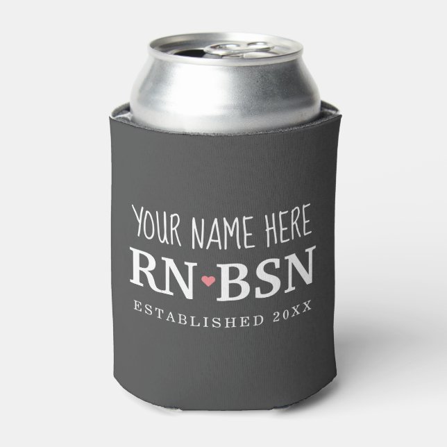Enfriador De Latas Enfermera RN BSN Simple Cute Personalizada (Lata Anverso)