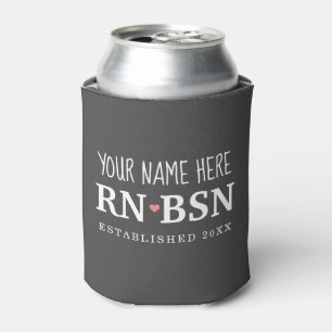 Enfriador De Latas Enfermera RN BSN Simple Cute Personalizado