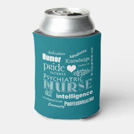 Enfriador De Latas Enfermeras/atributos de salud mental/texto blanco+