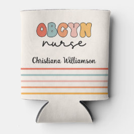 Enfriador De Latas Enfermero Retro OBGYN personalizado