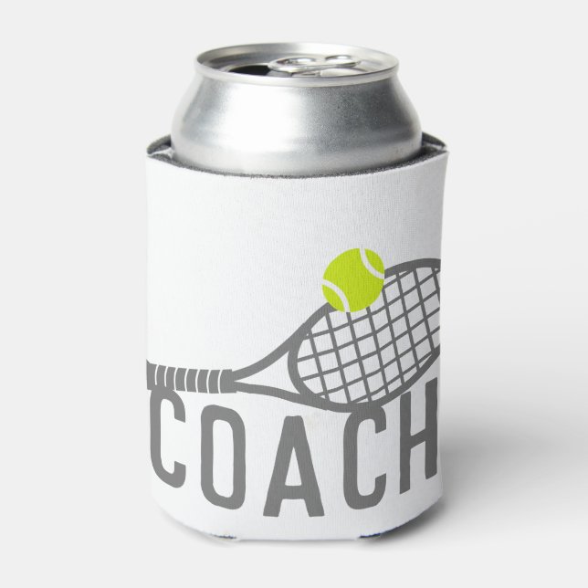 Enfriador De Latas Entrenador de tenis Personalizado texto al revés (Lata Anverso)