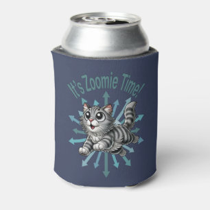 Enfriador De Latas Es el gato de Zoomie Time Gray Tabby