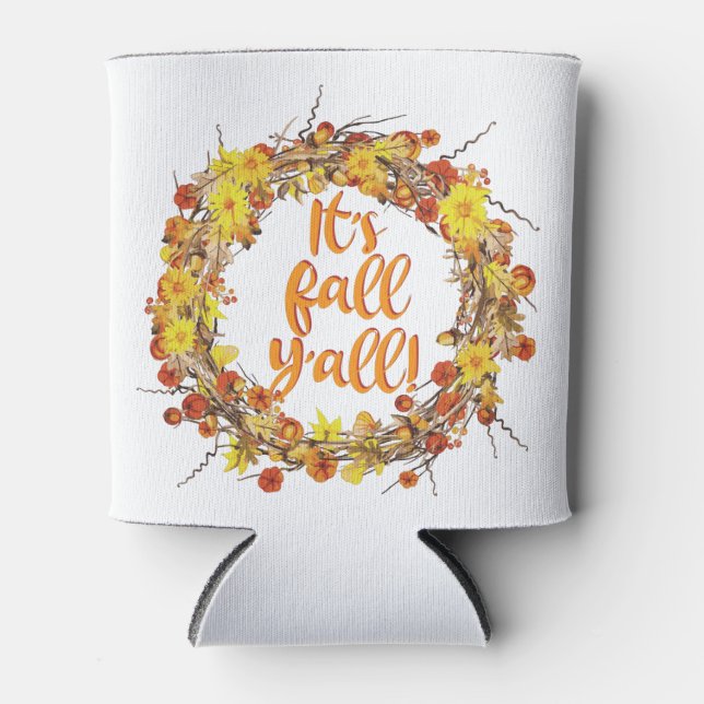 Enfriador De Latas Es el otoño, Naranjas hojas otoñales (Anverso)