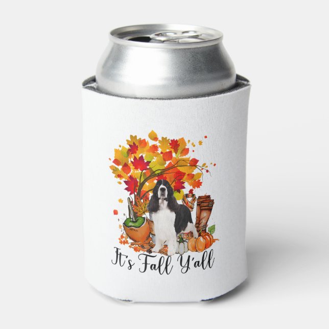 Enfriador De Latas Es Fall Y'all Springer Spaniel Dog Halloween Tha (Lata Anverso)