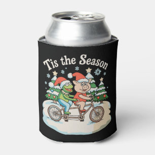 Enfriador De Latas Es La Temporada Rana Sapo Bicicleta Santa Navidad