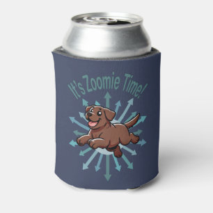 Enfriador De Latas Es tiempo de Zoomie Chocolate Lab