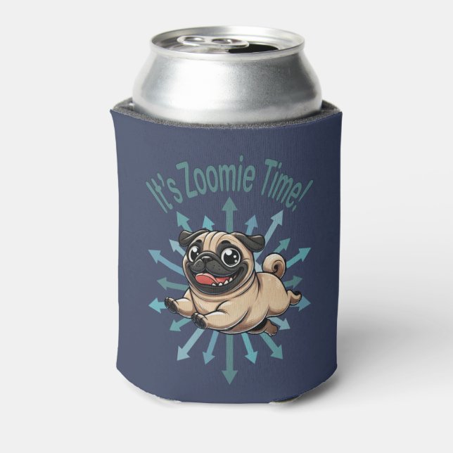 Enfriador De Latas Es Zoomie Time Pug (Reverso de la lata)