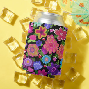 Enfriador De Latas ¡Esas Flores De Bonito! Múltiples colores Arte flo