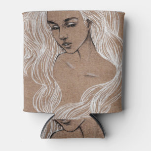 Enfriador De Latas Esbozo de retrato: Ilustracion joven Chica