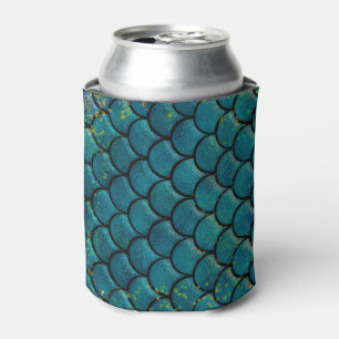 Enfriador De Latas Escamas de pez sirena glamour azul teñido púrpura 