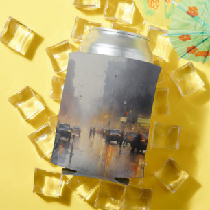 Enfriador De Latas Escena de lluvia nocturna urbana