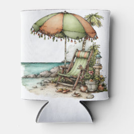 ENFRIADOR DE LATAS ESCENA DE PLAYA VERANIEGA LINDISIMA Y ORIGINAL