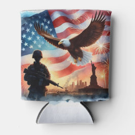 Enfriador De Latas Escena de soldados norteamericanos