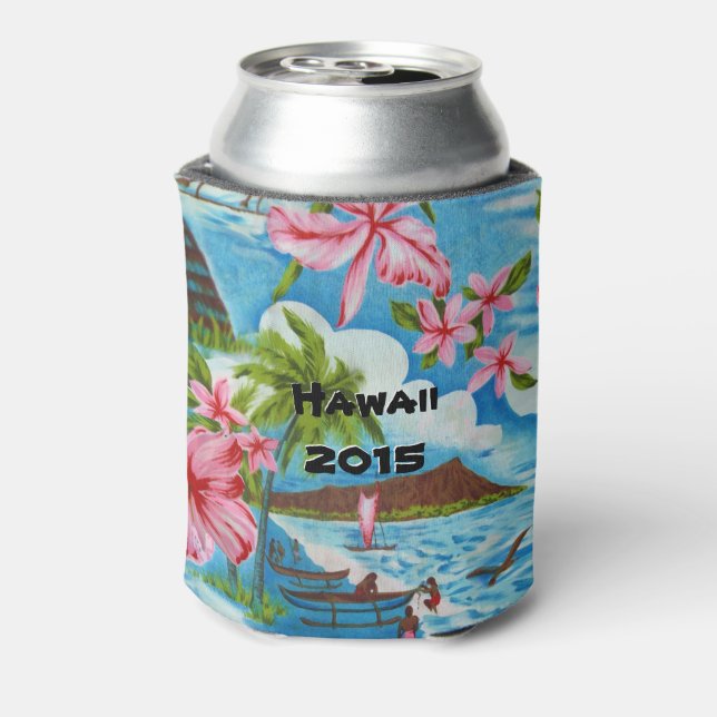 Enfriador De Latas Escenas hawaianas (personalizable) (Reverso de la lata)