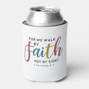 Enfriador De Latas Escrito a mano 2 Corintios 5:7 Caminar por fe