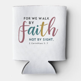Enfriador De Latas Escrito a mano 2 Corintios 5:7 Caminar por fe