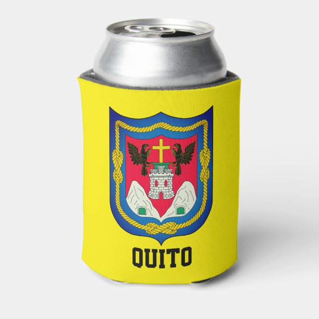 Enfriador De Latas Escudo de armas de Quito, Ecuador (Reverso de la lata)
