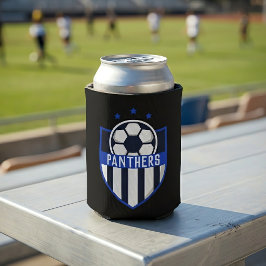 Enfriador De Latas Escudo de fútbol personalizado con nombre de equip