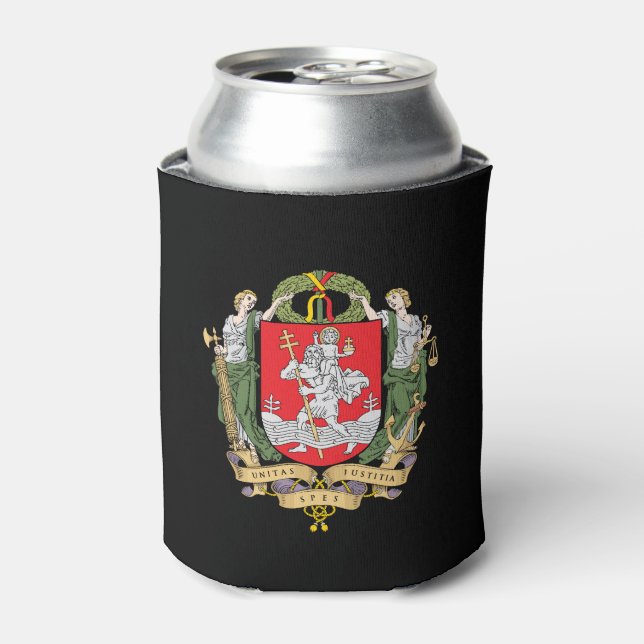Enfriador De Latas Escudo de Vilna, Refrigerador de bebidas de Lituan (Lata Anverso)