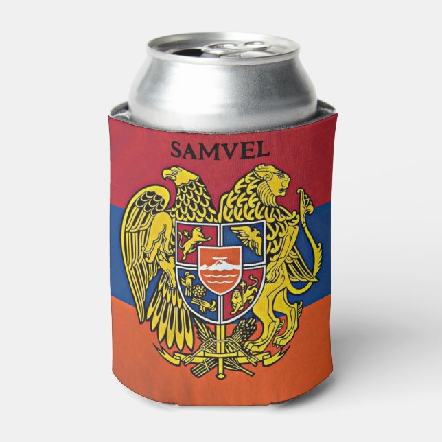 Enfriador De Latas Escudo heráldico de armas de la bandera armenia Ar (Lata Anverso)