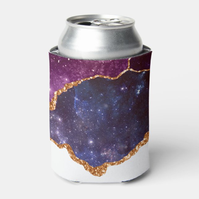 Enfriador De Latas Espacio azul y morado y estrellas de edad moderna (Lata Anverso)