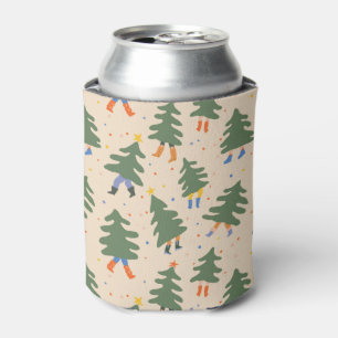 Enfriador De Latas Espectacular patrón de árboles navideños