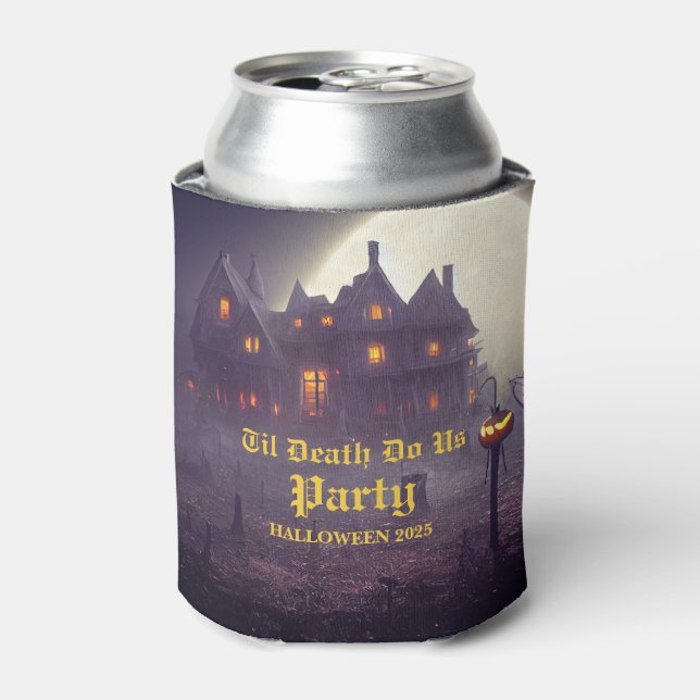 Enfriador De Latas Espeluznante fiesta de Halloween (Lata Anverso)