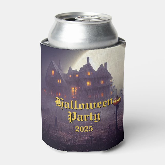 Enfriador De Latas Espeluznante fiesta de Halloween (Lata Anverso)
