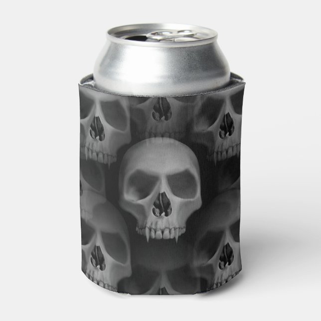 Enfriador De Latas Espeluznantes cráneos de Halloween (Lata Anverso)