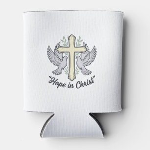 Enfriador De Latas Esperanza en Cristo Paloma Cruz Diseño Cristiano V