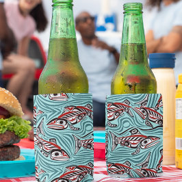 Enfriador De Latas Espíritu de arte Salmon Haida Pacífico Nativo del 