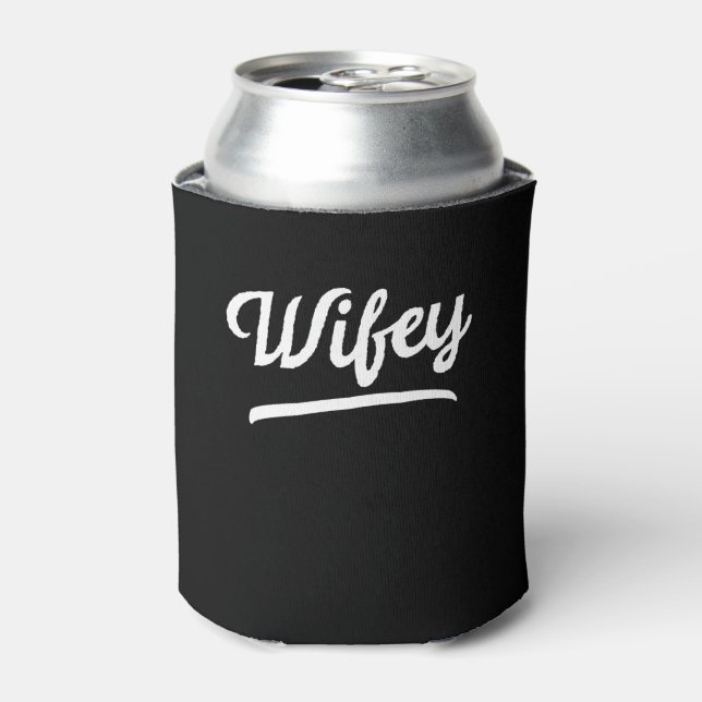 Enfriador De Latas Esposa recién casada, esposo y esposa (Lata Anverso)