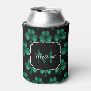 Enfriador De Latas Espuma verde esmeralda Shamrock negro Monograma