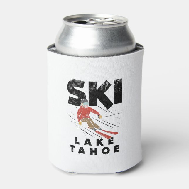 Enfriador De Latas Esquí - Ski Lake Tahoe (Lata Anverso)