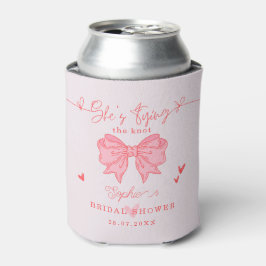 Enfriador De Latas Está atando la ducha de novia Rubor Pink Bow