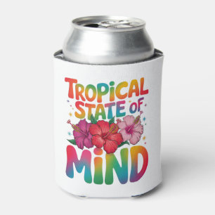 Enfriador De Latas Estado de ánimo tropical verano playa tropical
